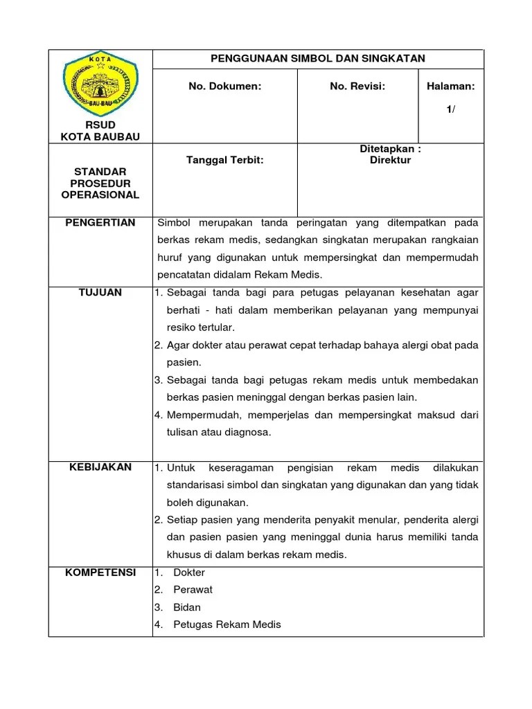 SPO PEnggunaan Simbol Dan Singkatan | PDF