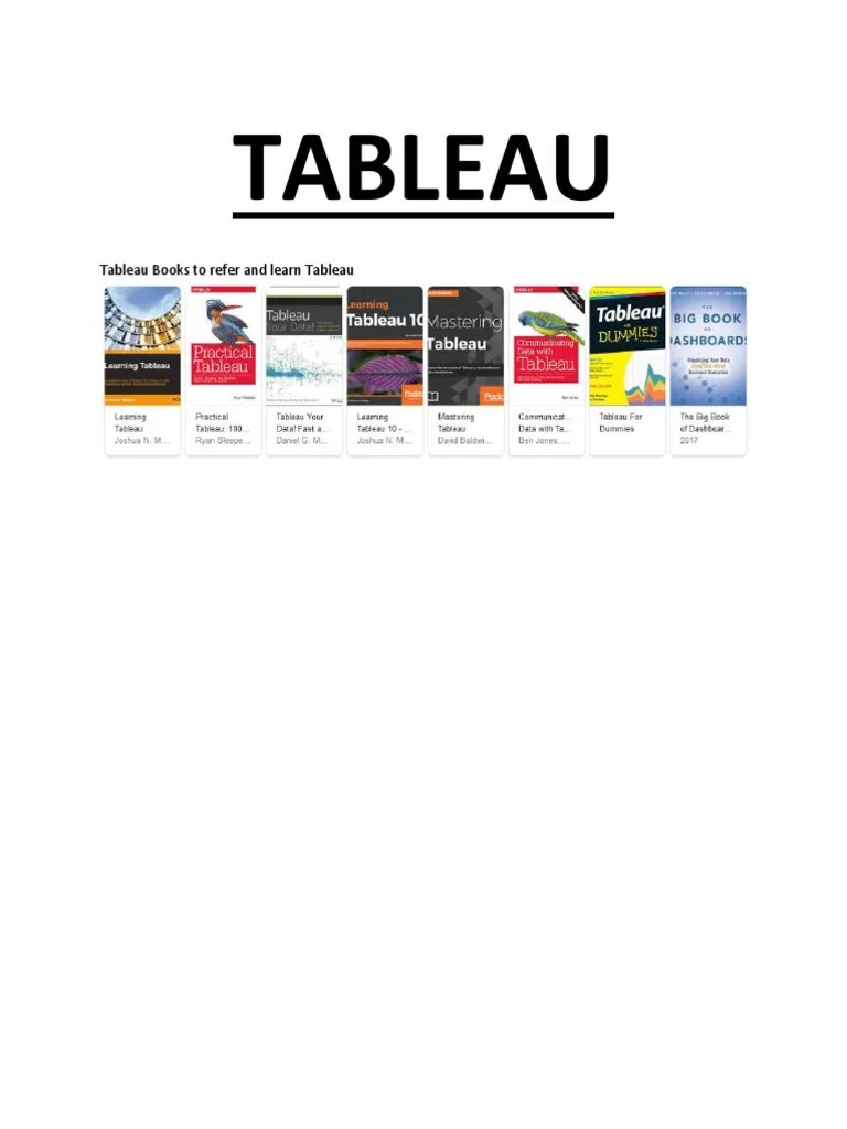 The Big Tableau List PDF