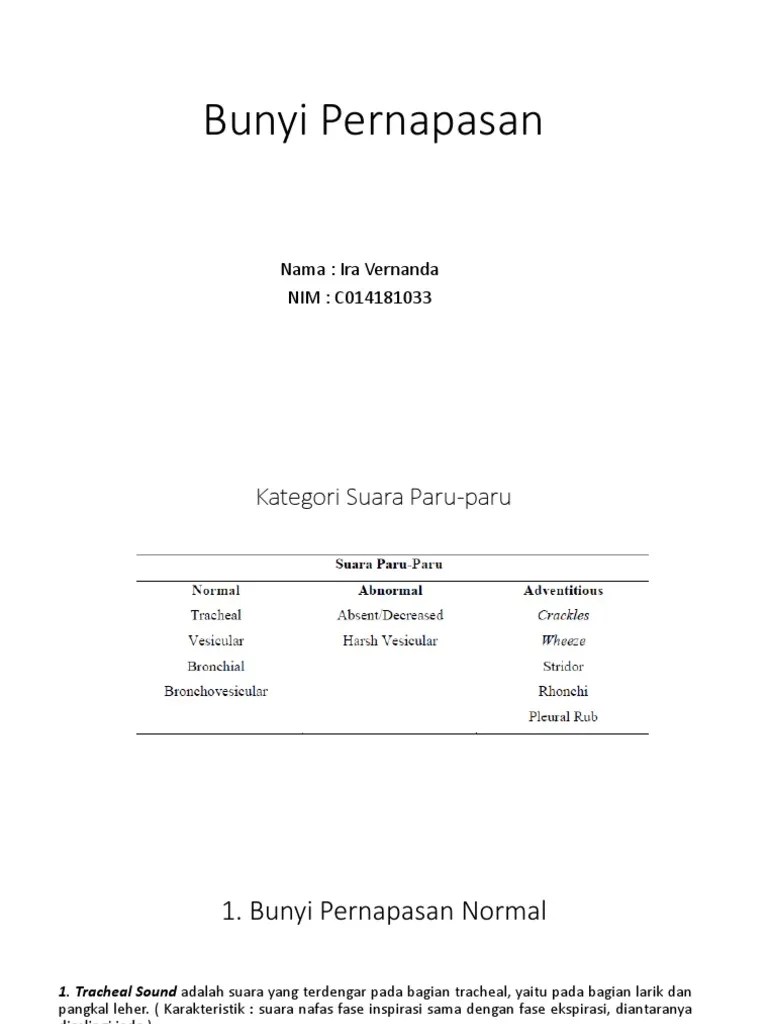 Bunyi Pernapasan | PDF