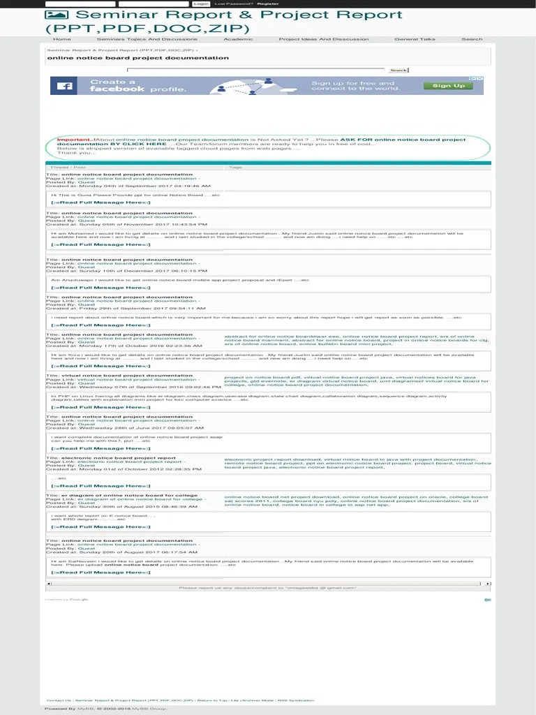 Online Notice Board Project Documentation Download Free PDF