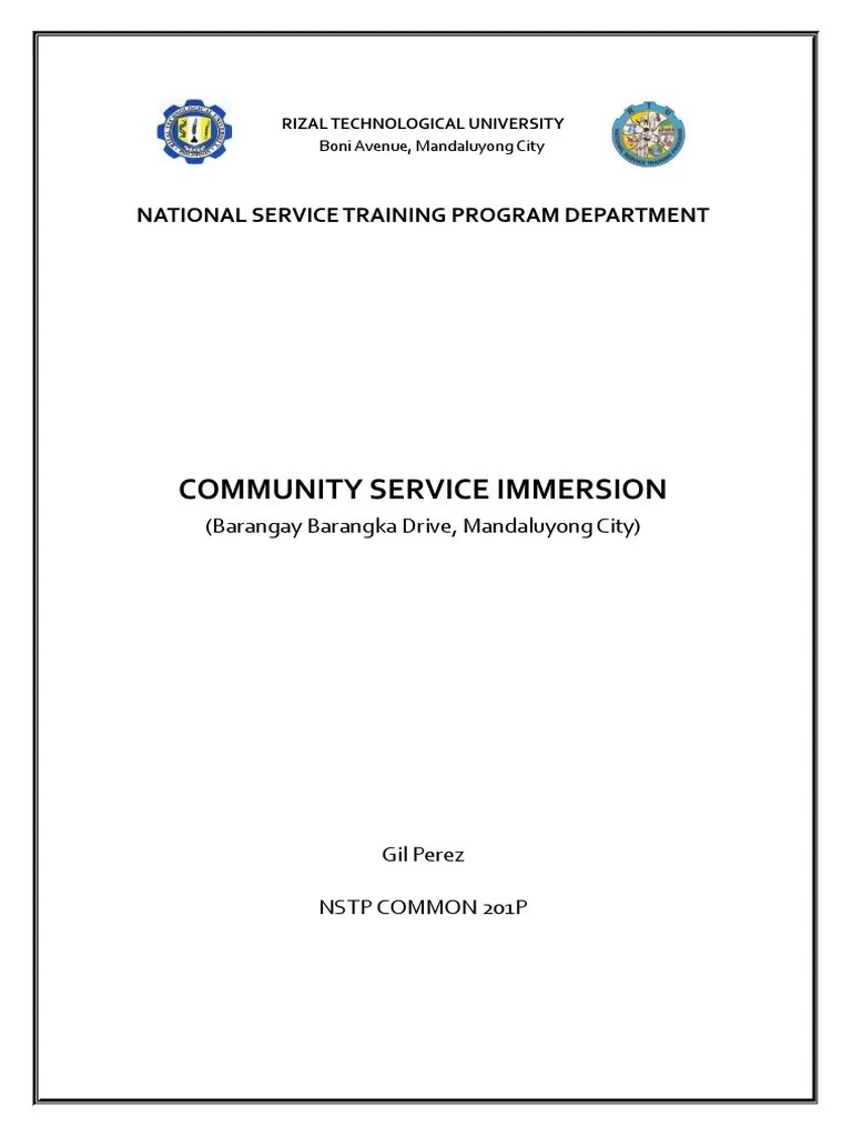 NSTP Immersion PDF Learning Behavior Modification