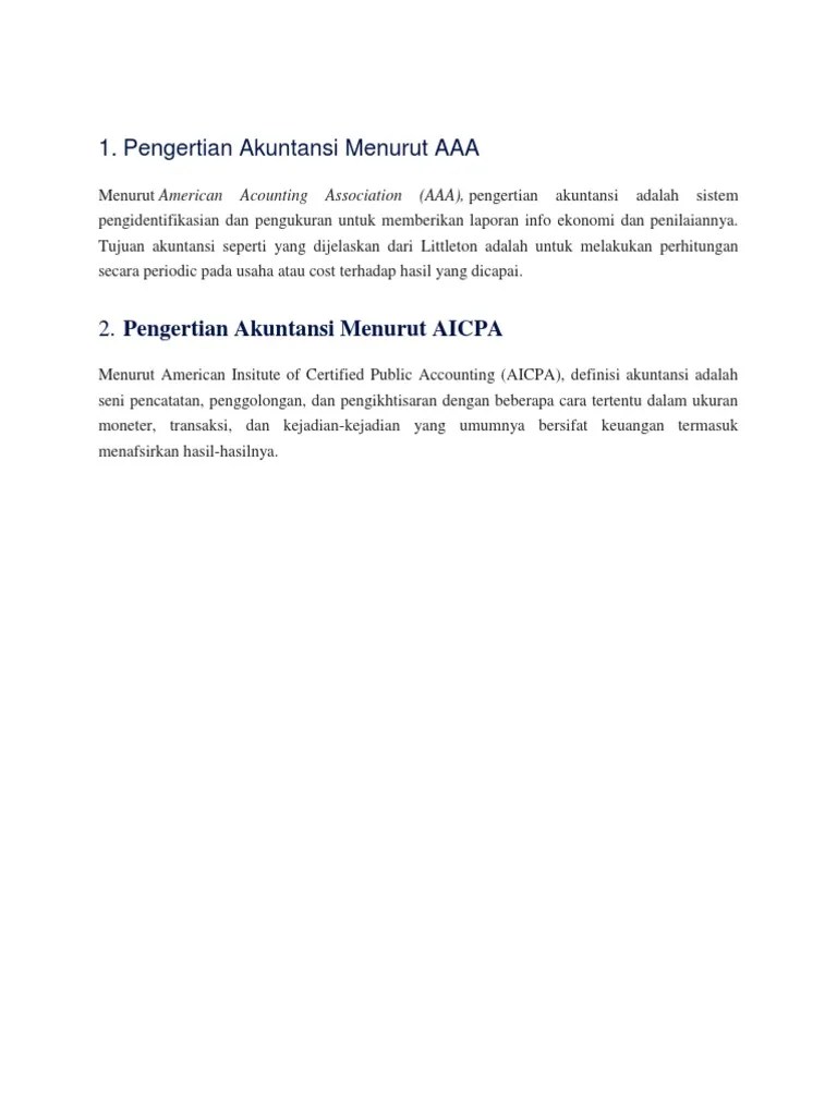 Pengertian Akuntansi Menurut AAA | PDF