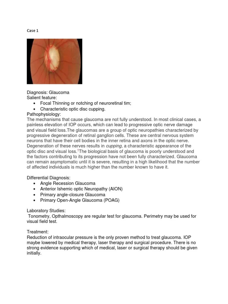 Diagnosis and Management of Case Studies of Primary OpenAngle and Normal