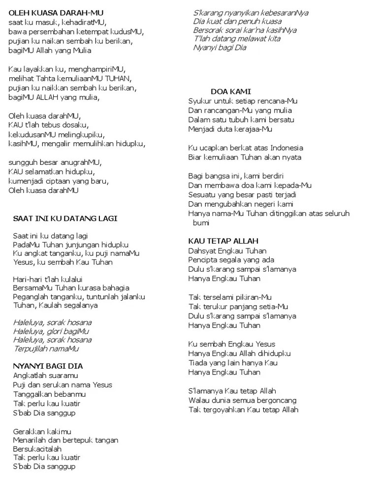 Lirik Lagu Rohani Saat Ku Masuk Kehadiratmu – Nasi