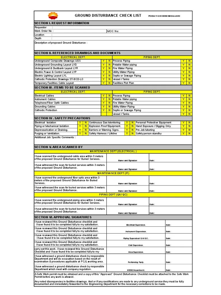 Ground Disturbance Checklist Revise PDF Nature