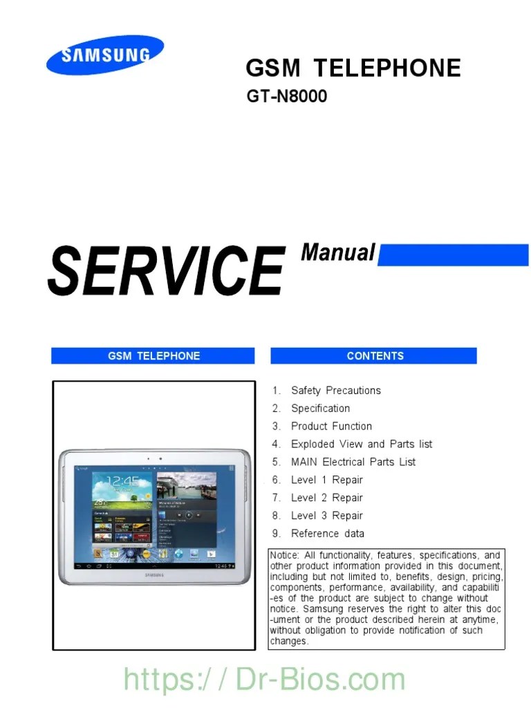Samsung GT-N8000 Service Manual | PDF | Electrostatic Discharge