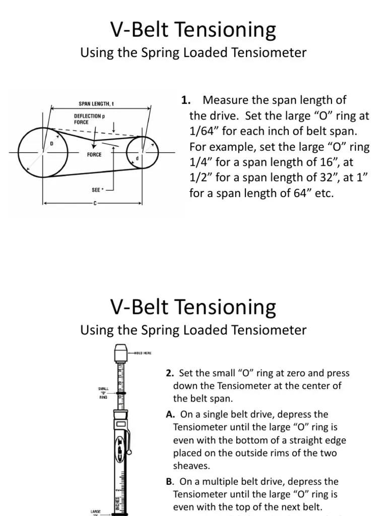 Belt Tension Ing Instructions PDF Belt (Mechanical), 48 OFF