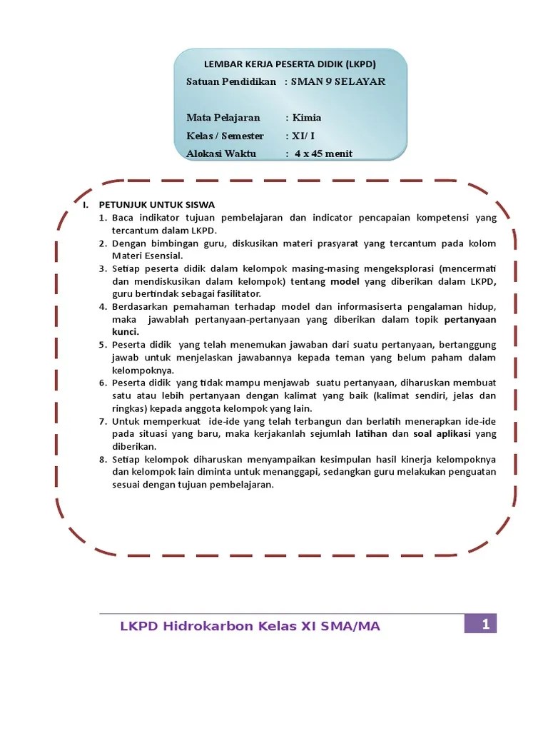 Bahan Ajar Hidrokarbon Kelas 11 Kompas Sekolah