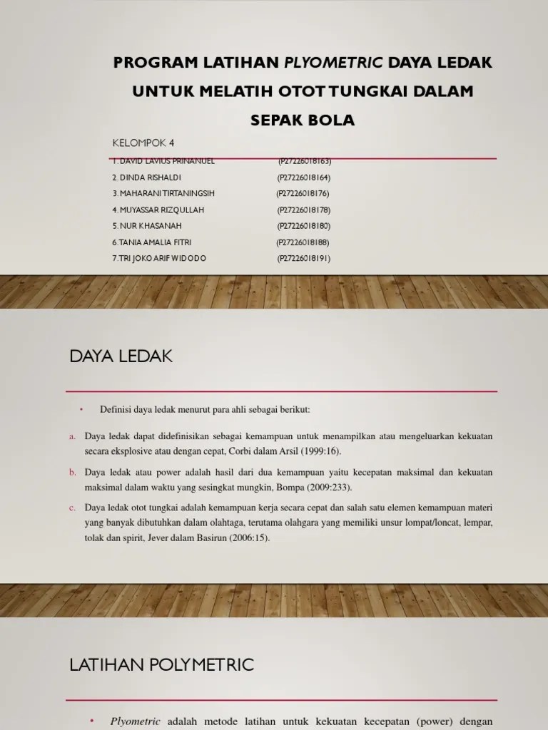 Program Latihan Plyometric Daya Ledak Untuk Melatih Otot | PDF