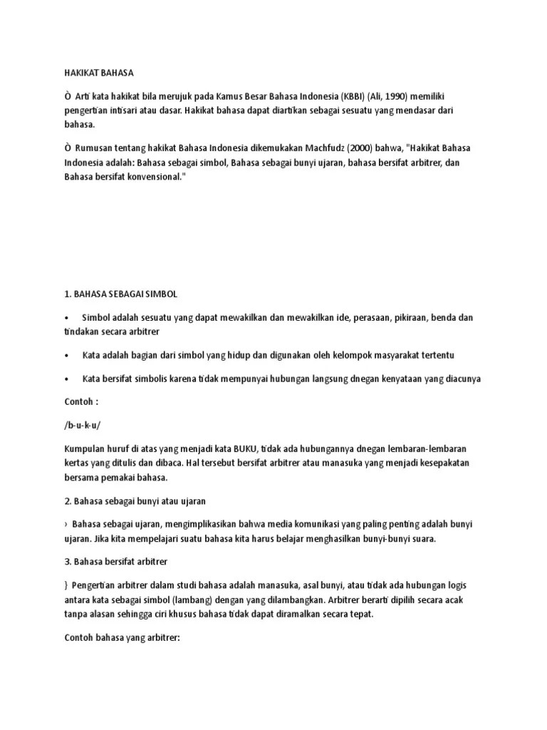 Hakikat Bahasa | PDF