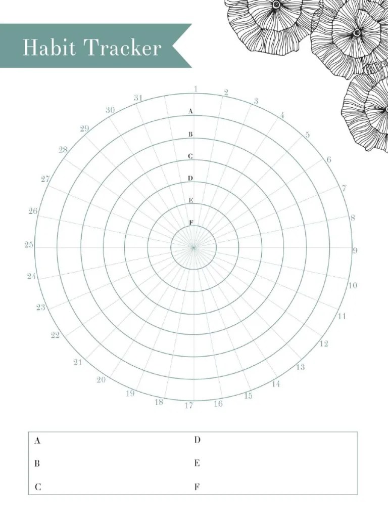 Circular Habit Tracker Printable 1