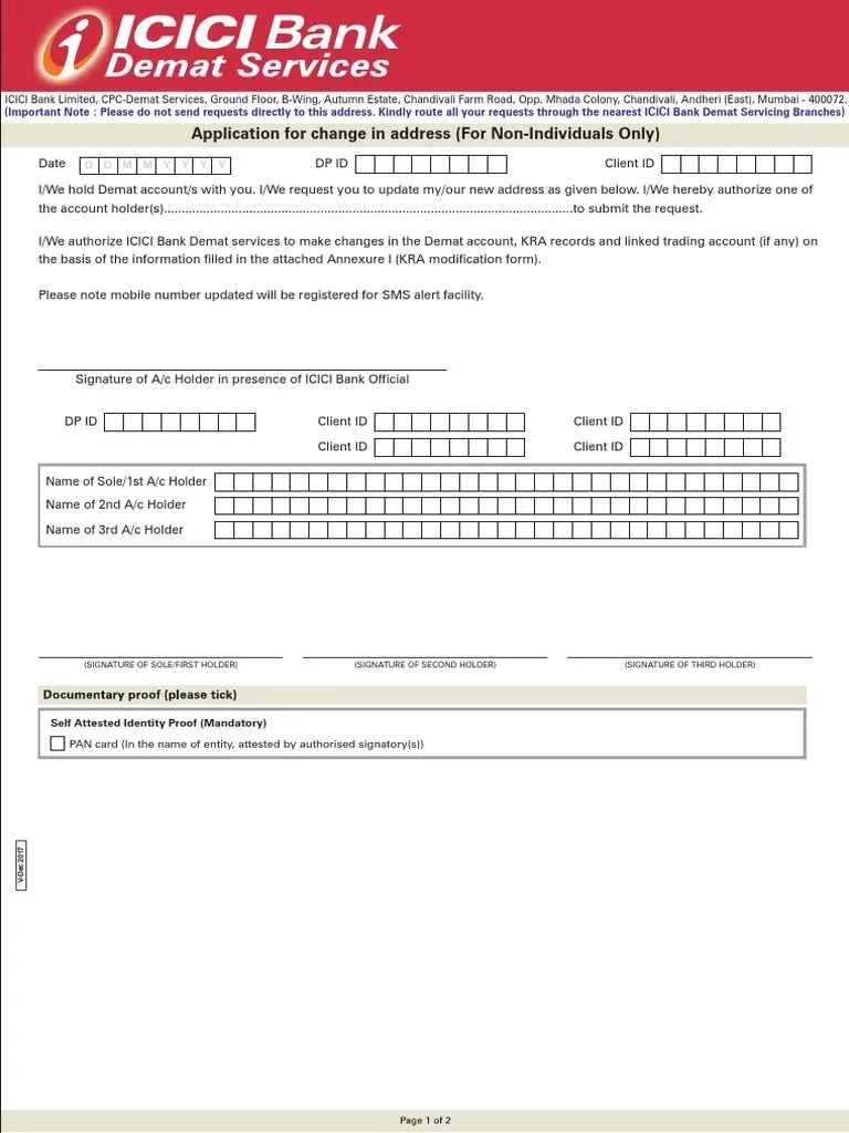 Change in Address Non Individuals PDF Identity Document Notary Public