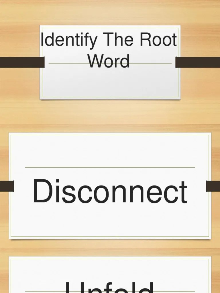Identify The Root Word