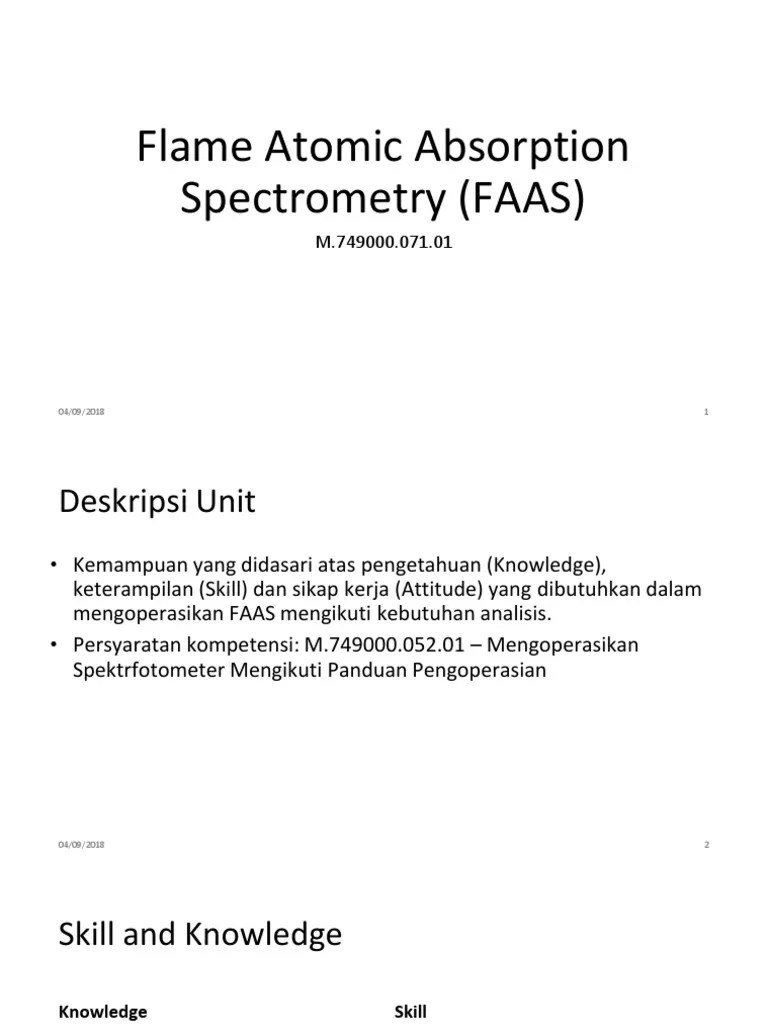 Flame Atomic Spectrophotometry PDF Atomic Absorption Spectroscopy