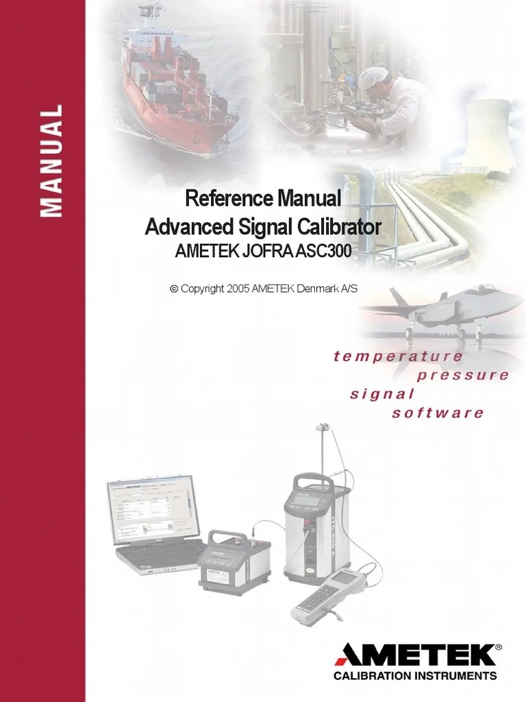 Ametek Jofra ASC300 Signal Calibrator Reference Manual PDF