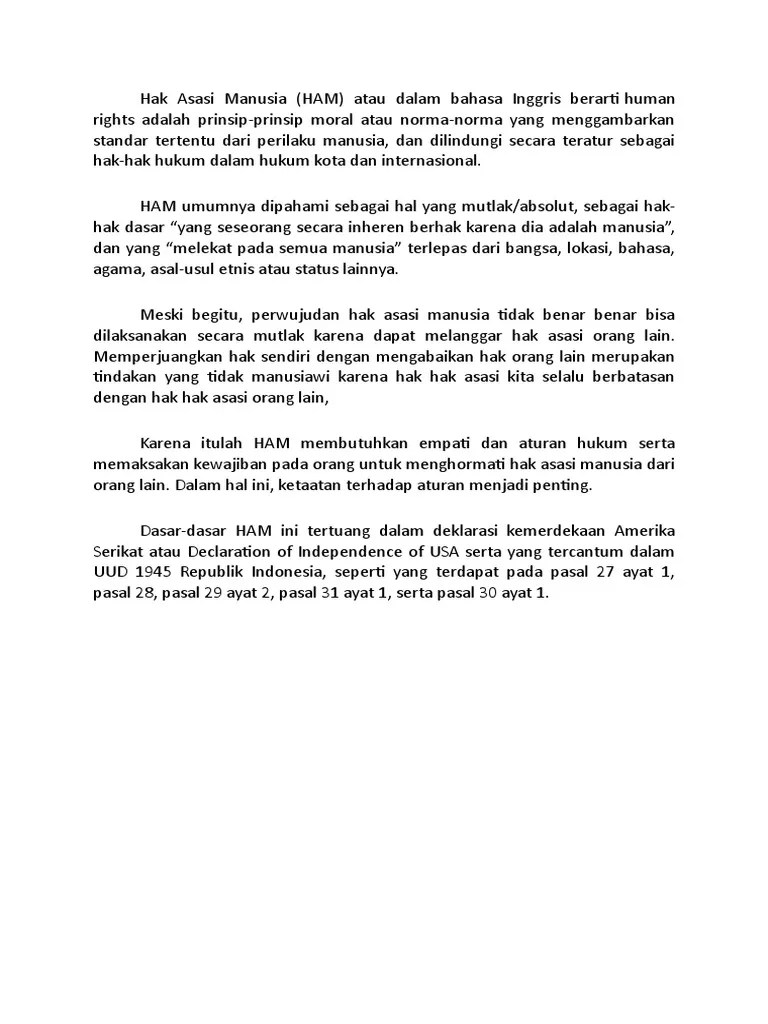 Pengaturan Hak Asasi Manusia Pasal 30 - Ini Aturannya