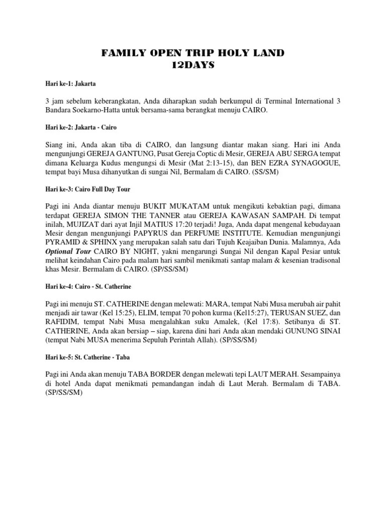 Family Open Trip Holy Land