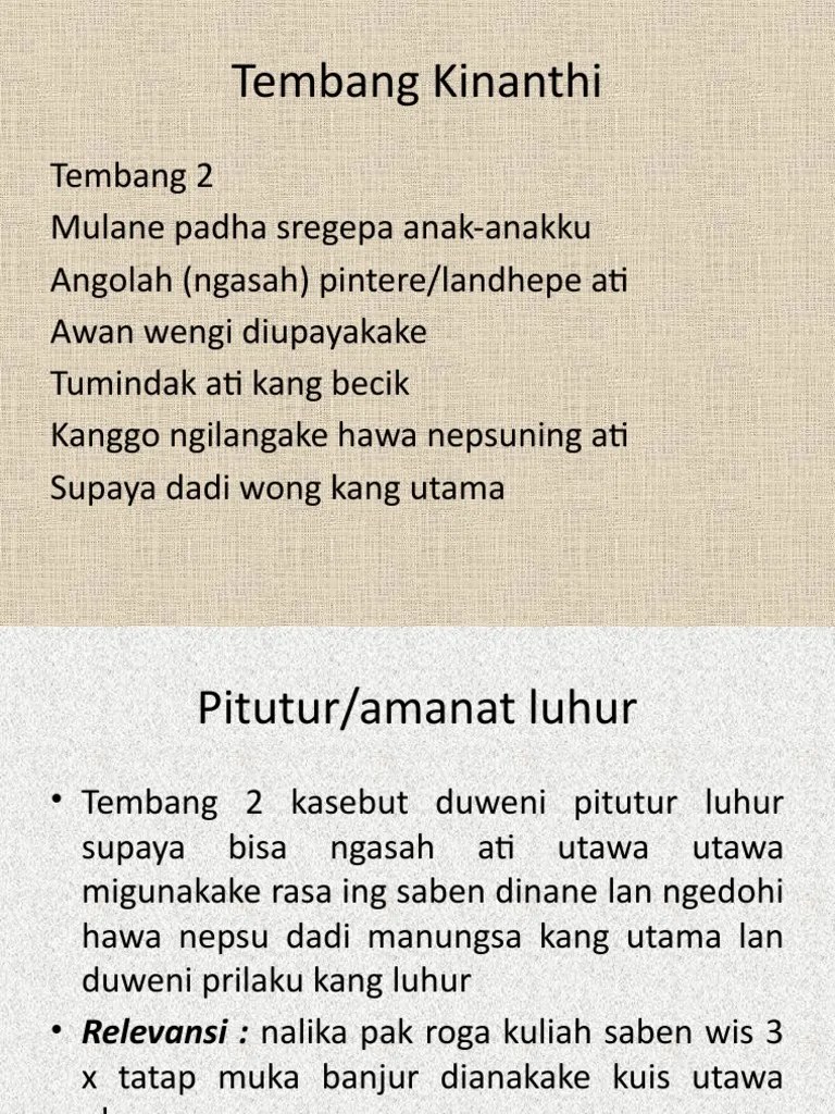 Piwulang Tembang Kinanthi | PDF