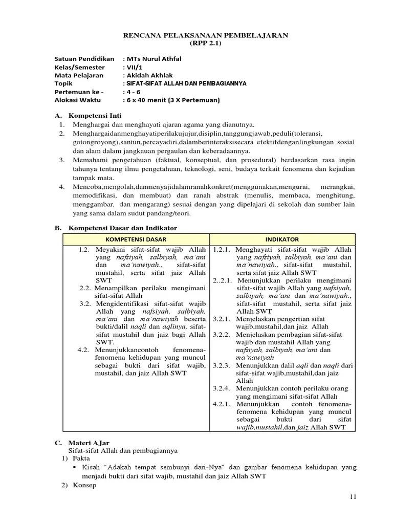 RPP 7 Ganjil 2 | PDF