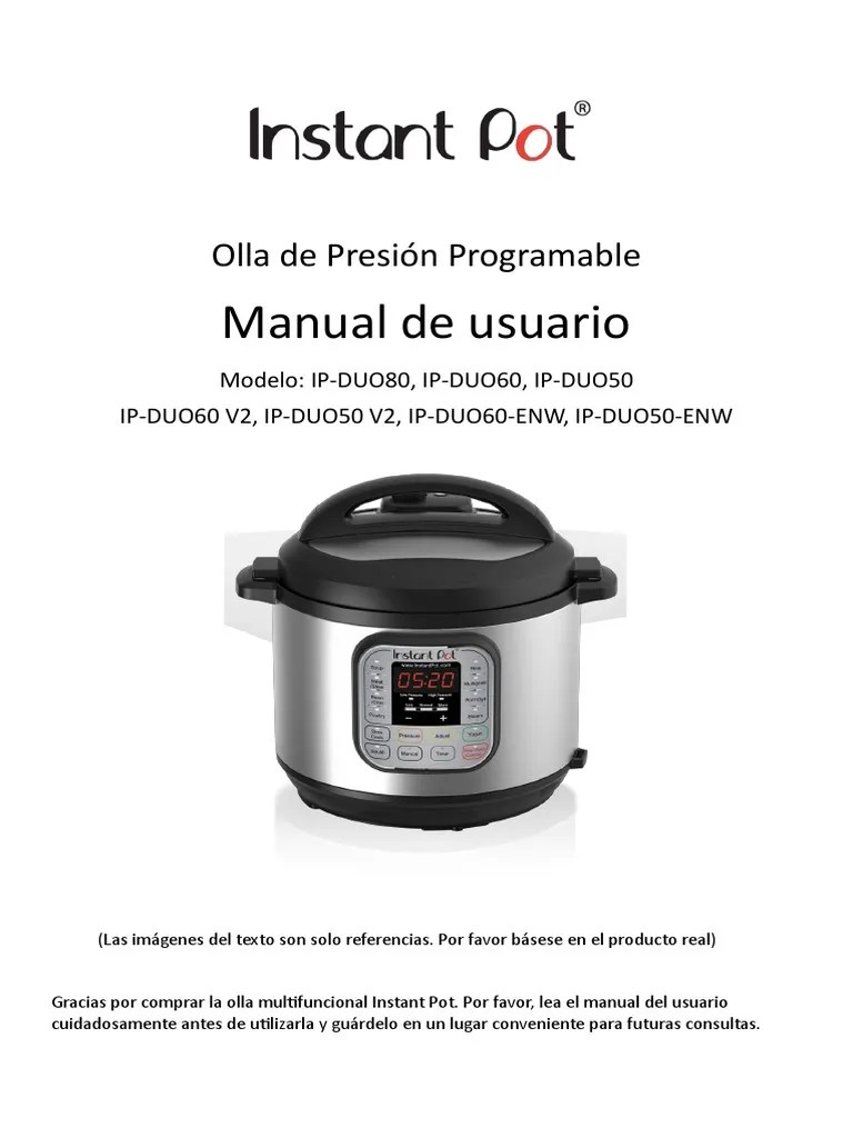 InstantPot IP DUO Manual Spanish | PDF | Cocción a presión | Yogur