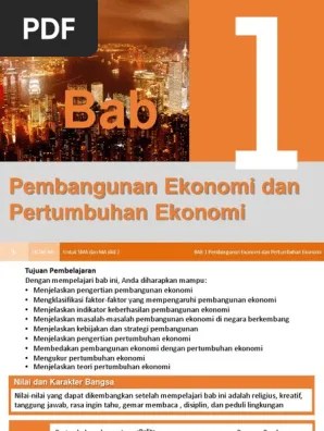 Bab I Pembangunan Ekonomi | PDF