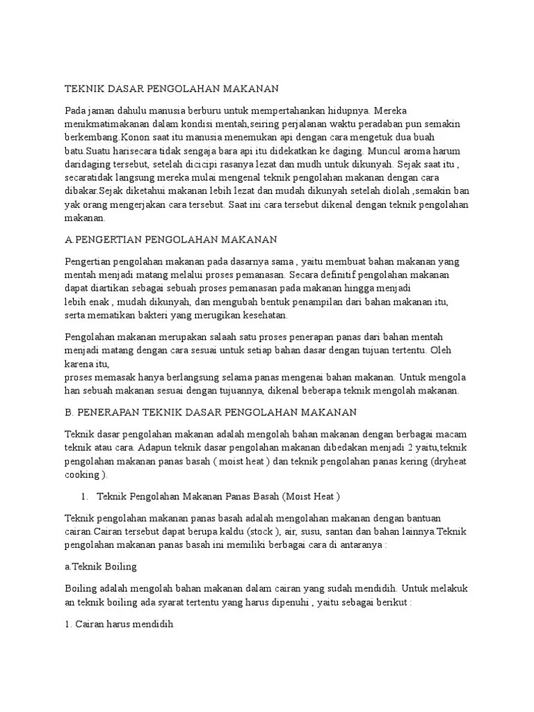 Teknik Pengolahan Makanan | PDF