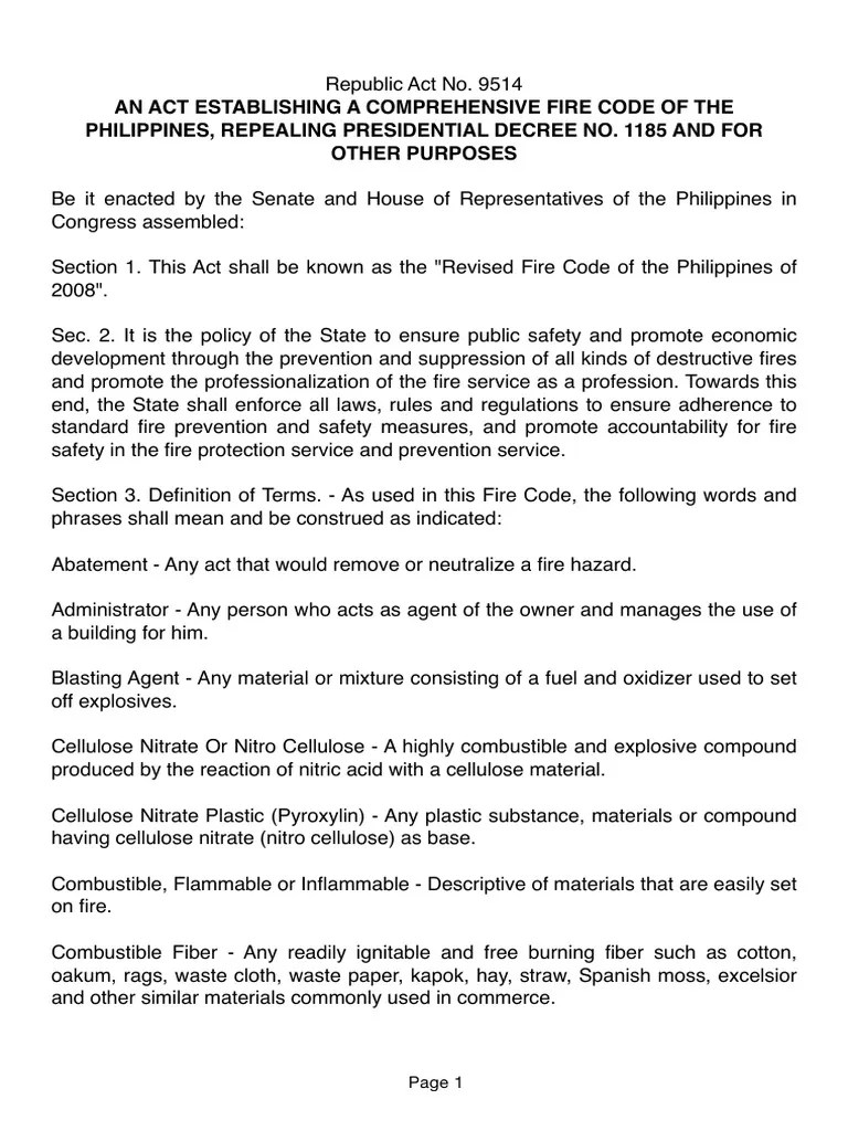 Fire Code PDF Fire Safety Combustion