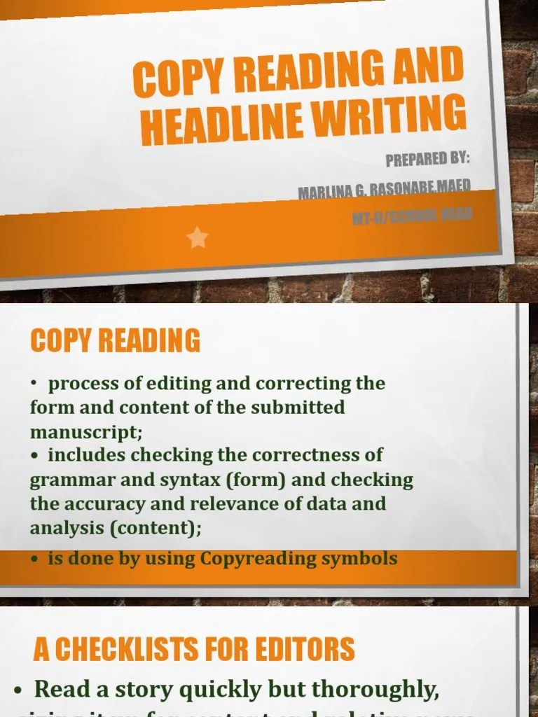 Copy Reading and Headline Writing PDF Punctuation Human Communication