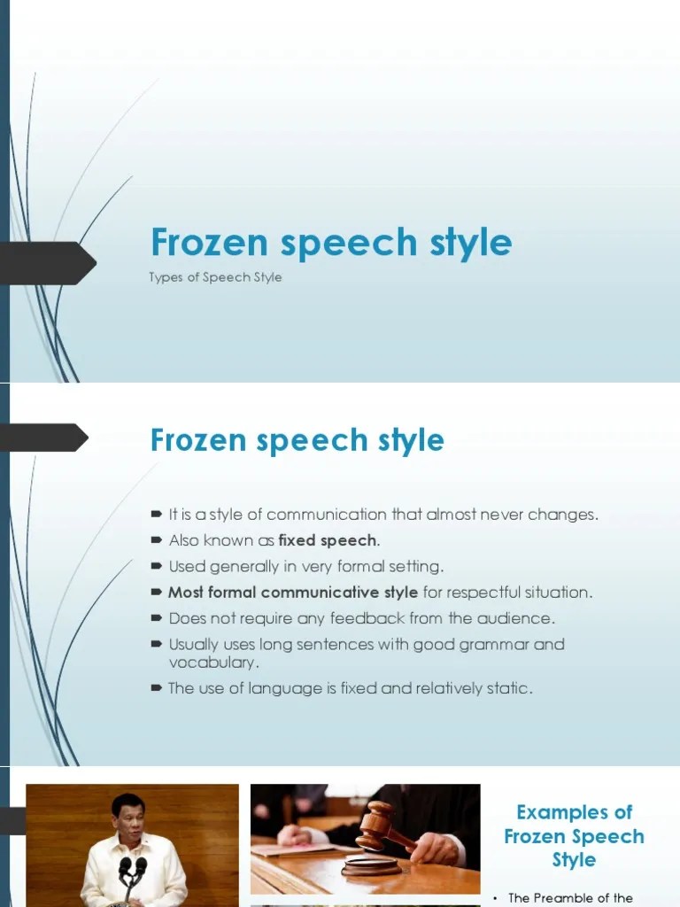Frozen Speech Style PDF