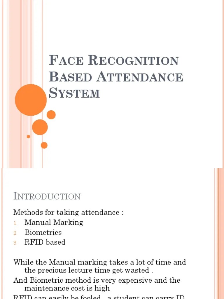 Face Recognition Based Attendance System PDF Artificial