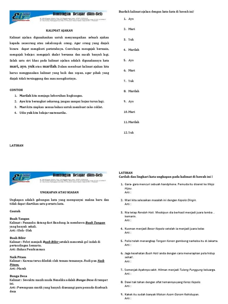 Kelas 2 Kalimat Ajakan | PDF