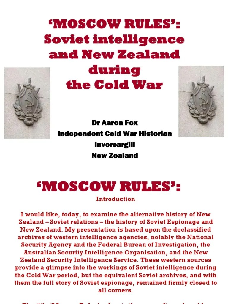 Moscow Rules PDF Espionage Intelligence Assessment