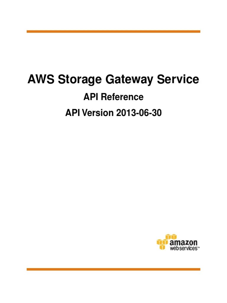 AWS Storage GatewayAPI PDF Amazon  Services Application