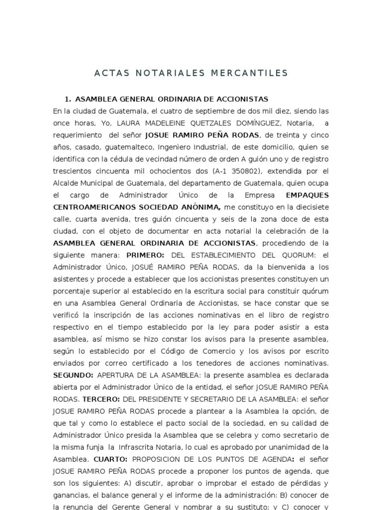 actas mercantiles