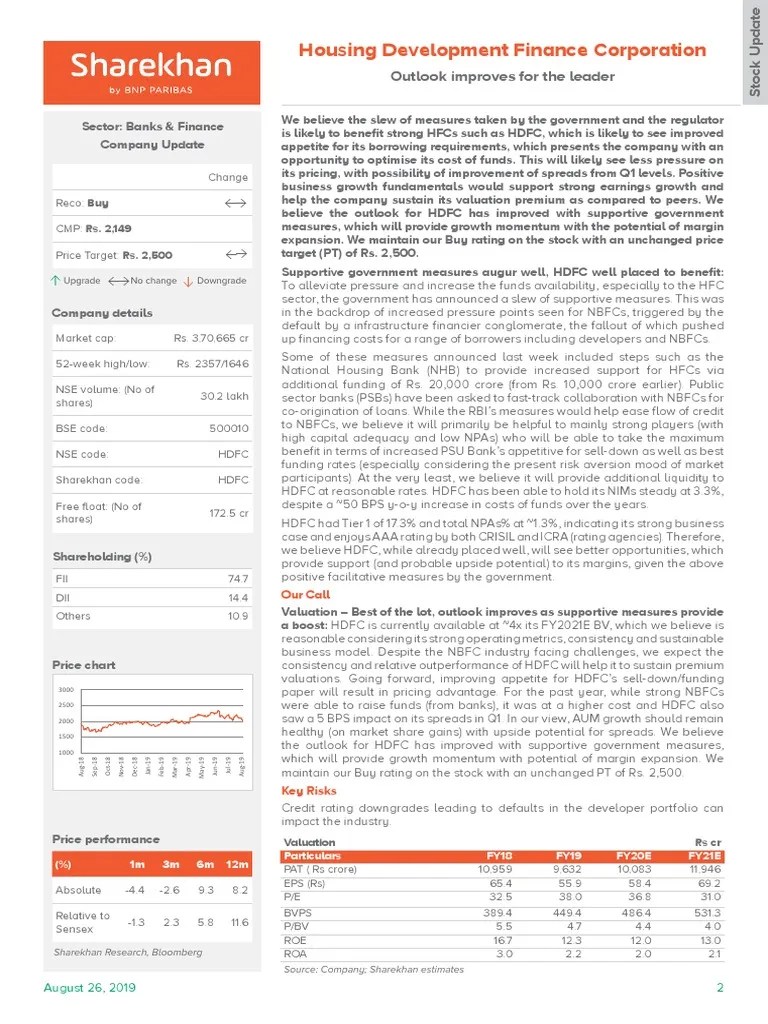 Housing Development Finance Corporation 27082019 PDF Non Bank