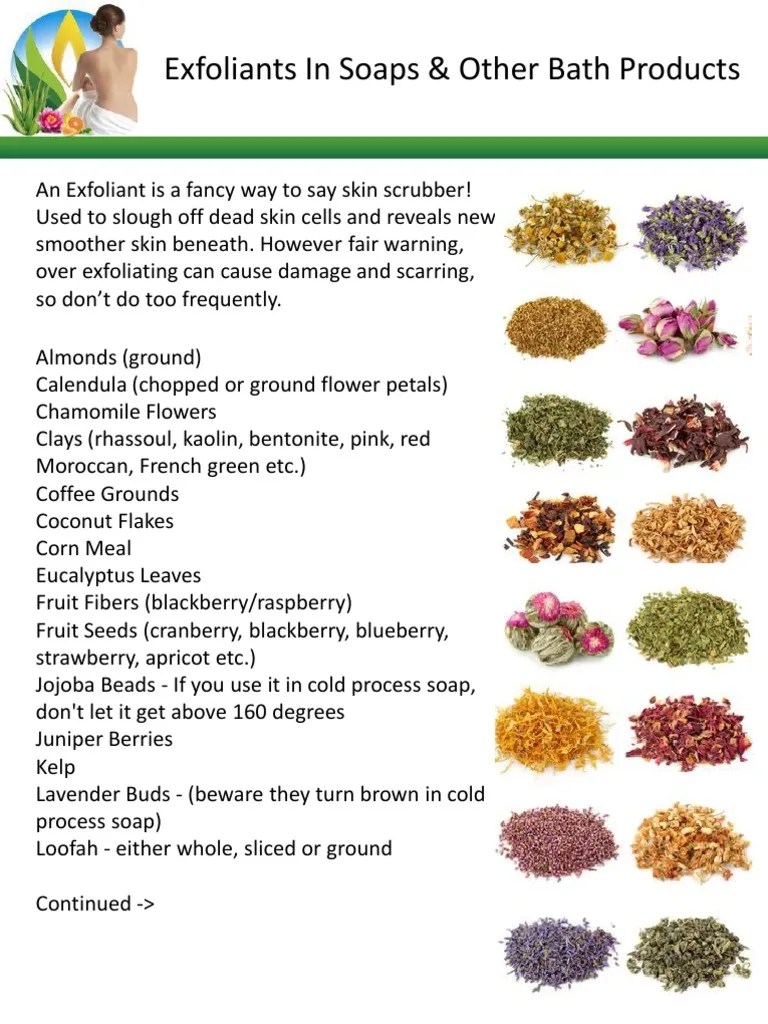 Exfoliants in Soaps & Other Bath Products PDF