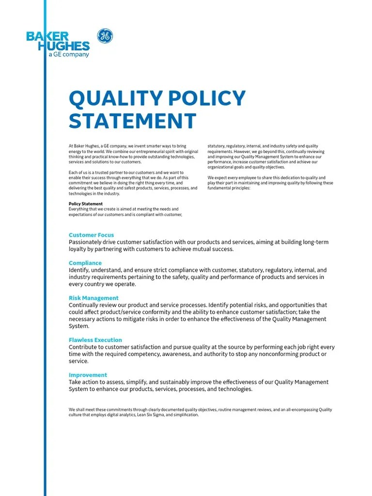 Quality Policy Statement_0 Quality Management Risk Management