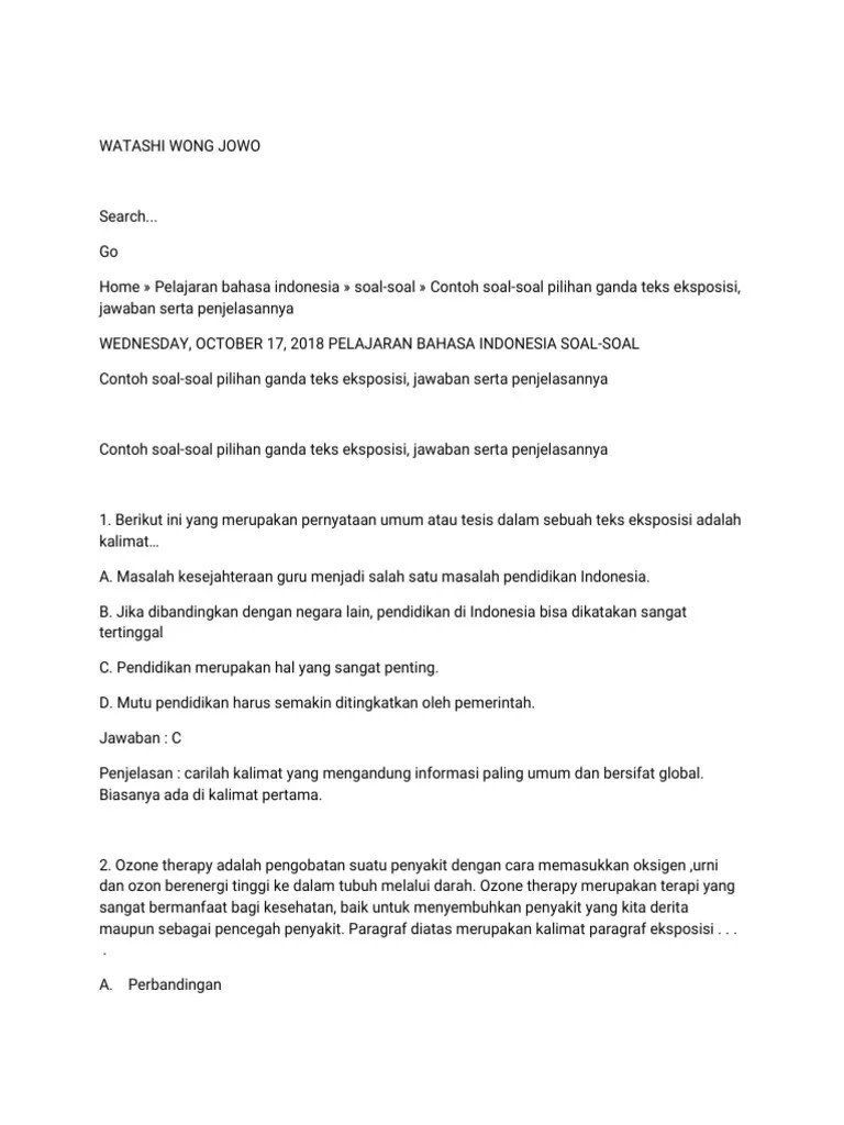 Soal Soal Tek Eksposisi | PDF