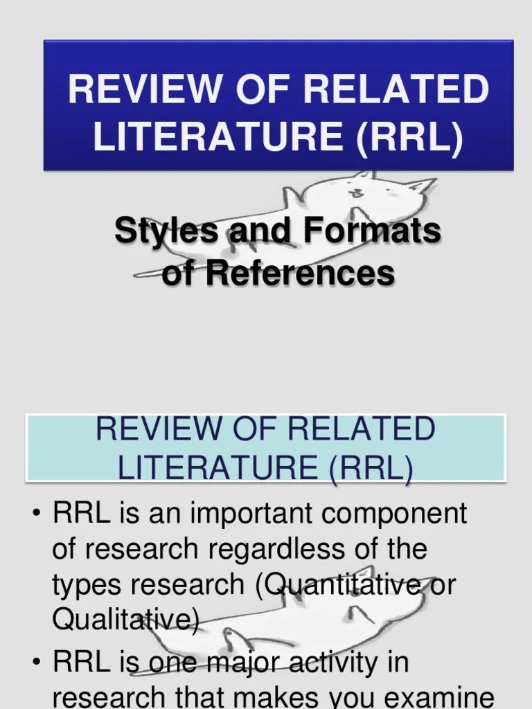 RRL Styles and Format of References PDF Quantitative Research