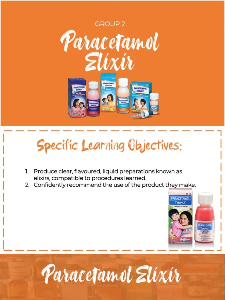 Paracetamol Elixir PDF Glycerol Chemical Substances