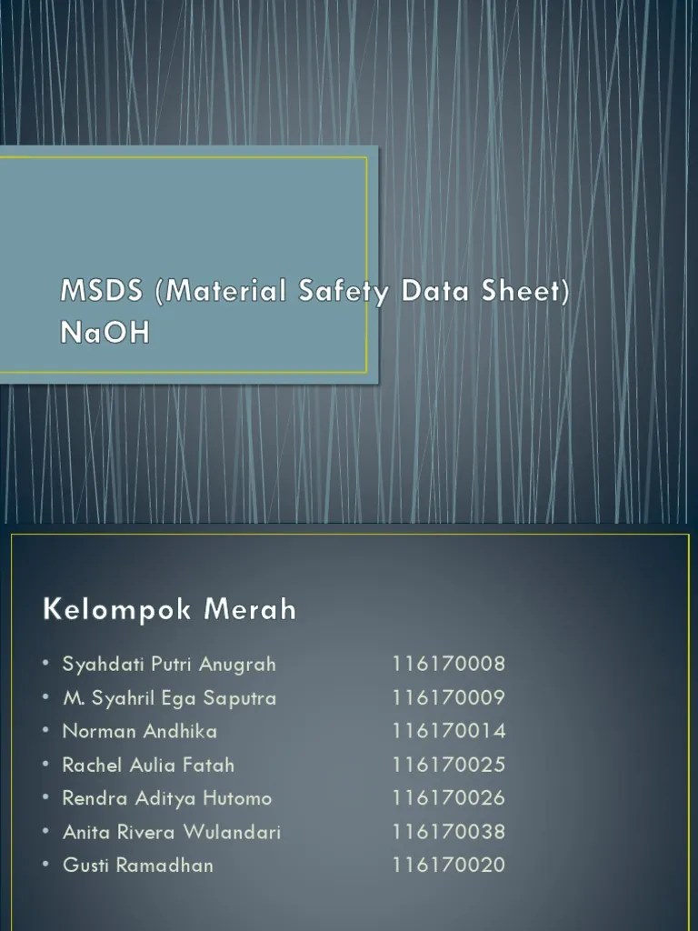 MSDS (Material Safety Data Sheet) NaOH PDF