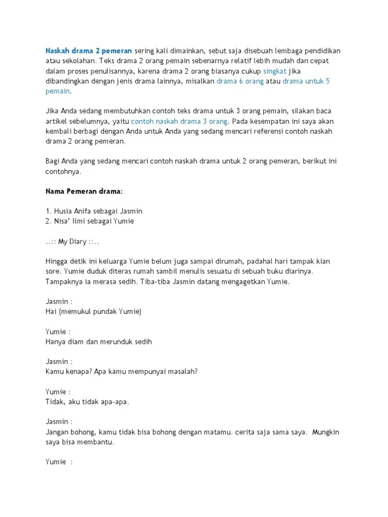 Contoh Naskah Drama Singkat Untuk 2 Orang – Goreng