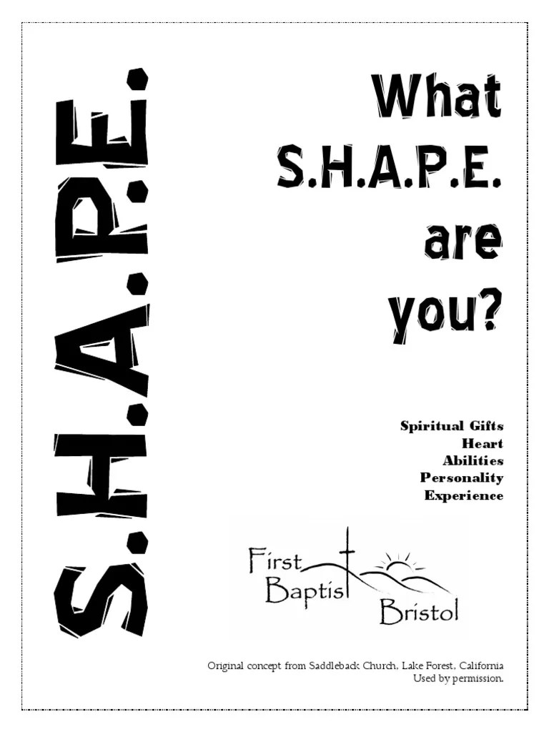 What S.H.A.P.E. Are You? Spiritual Gifts Heart Abilities Personality