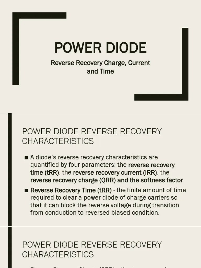 Power Diode TRR PDF Diode PN Junction