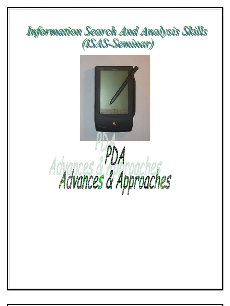 PDA Personal Digital Assistant Software