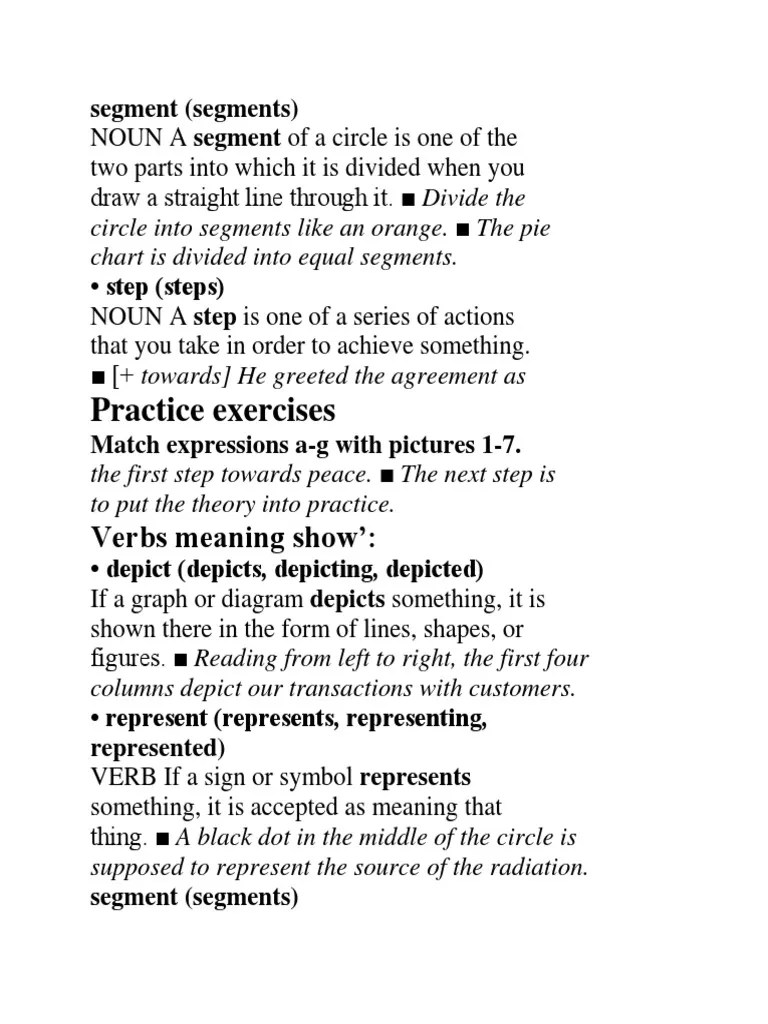 Practice Exercises Verbs Meaning Show' PDF Verb Line (Geometry)