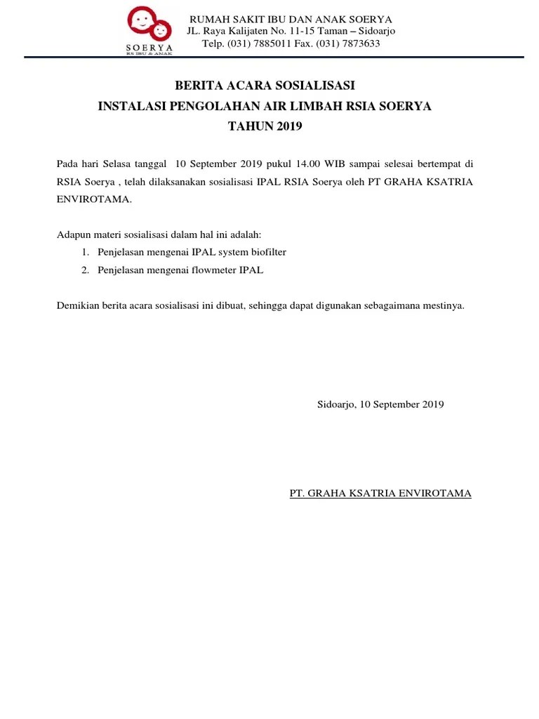 Berita Acara Sosialisasi Ipal | PDF
