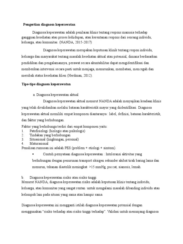 Diagnosa Keperawatan RESUM | PDF