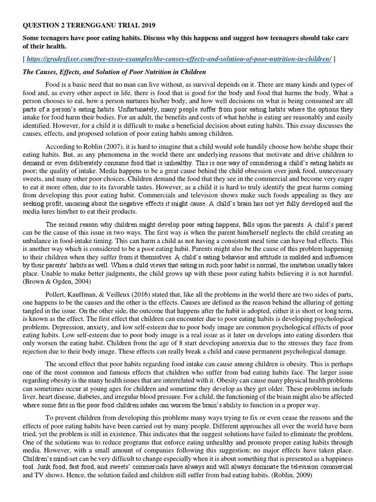 Question 2 Terengganu Trial 2019 | Pdf | Birth Control | Eating