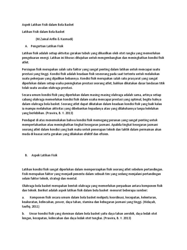 Aspek Latihan Fisik Dalam Bola Basket | PDF